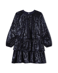 Billieblush Sequin Smocked Dress Blue