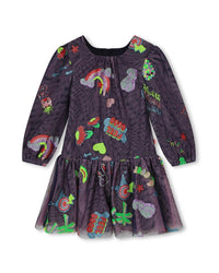 Billieblush Sequined Graphic Dress Blue