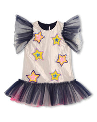 Billieblush Star Tulle Dress Blue 4 (Little Girl S)