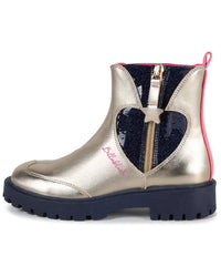 Billieblush Sequin Heart Metallic Boot