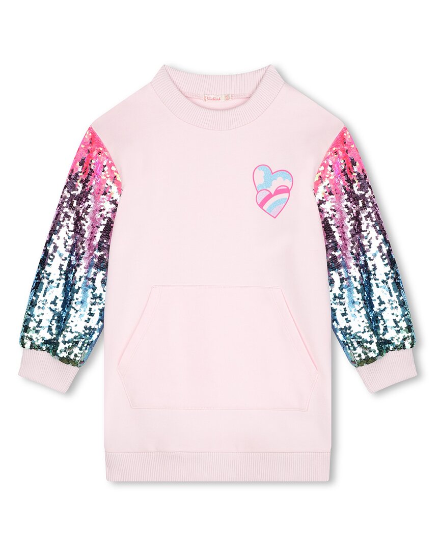 Billieblush Sequin Sleeve Sweater Dress Pink