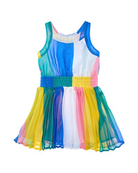 Billieblush Striped Crepe Dress Multicolor 3T