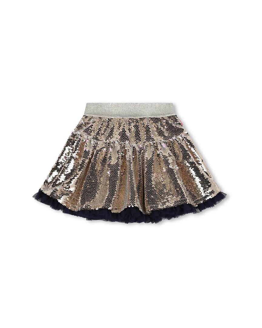 Billieblush Sequin Metallic Skirt Gold