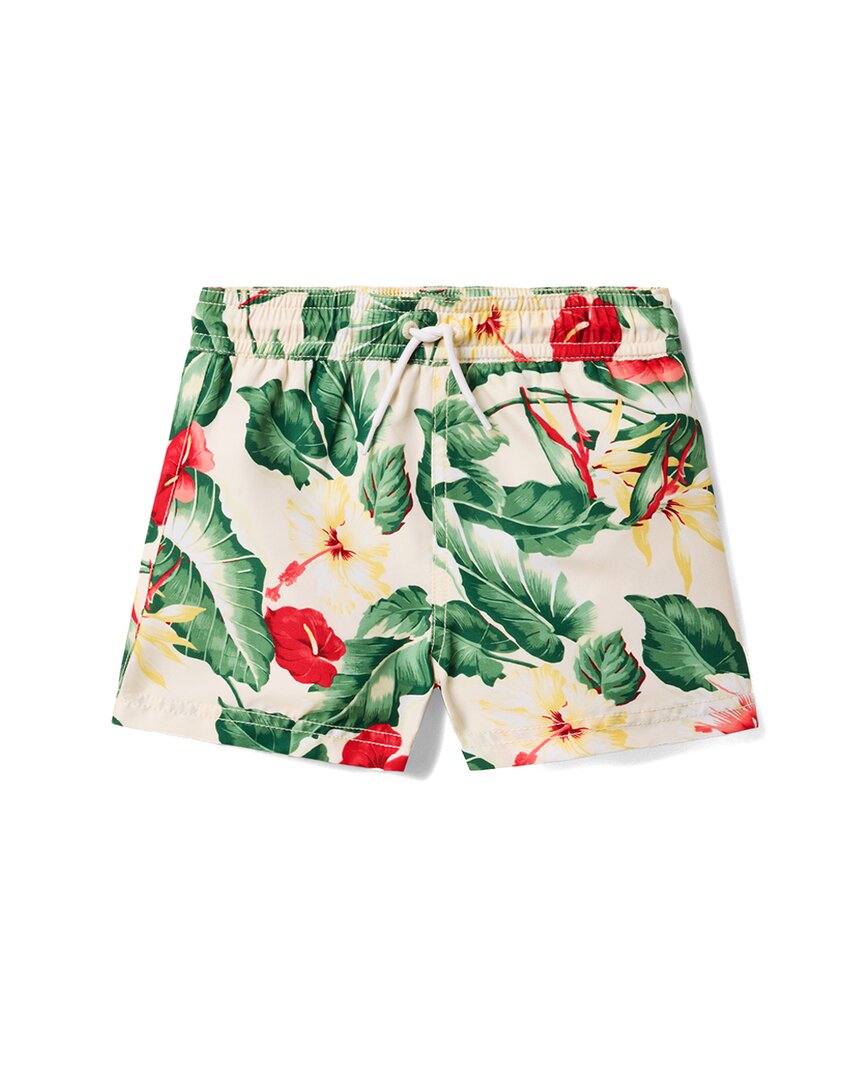 Janie And Jack Recycled Tropical Floral Swim Trunk Green 4T