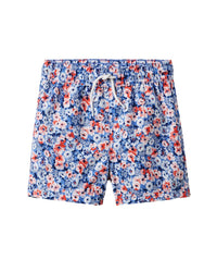 Janie And Jack Recycled Floral Swim Trunk Blue 4T