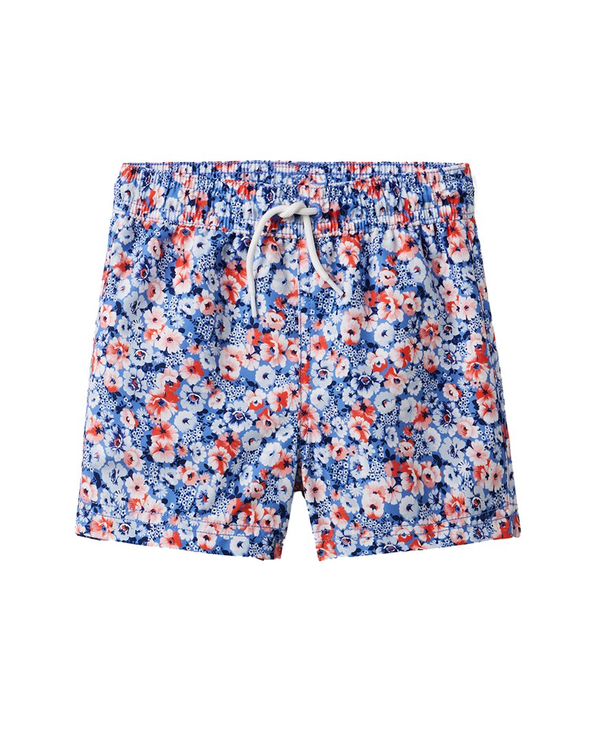 Janie And Jack Recycled Floral Swim Trunk Blue 4T