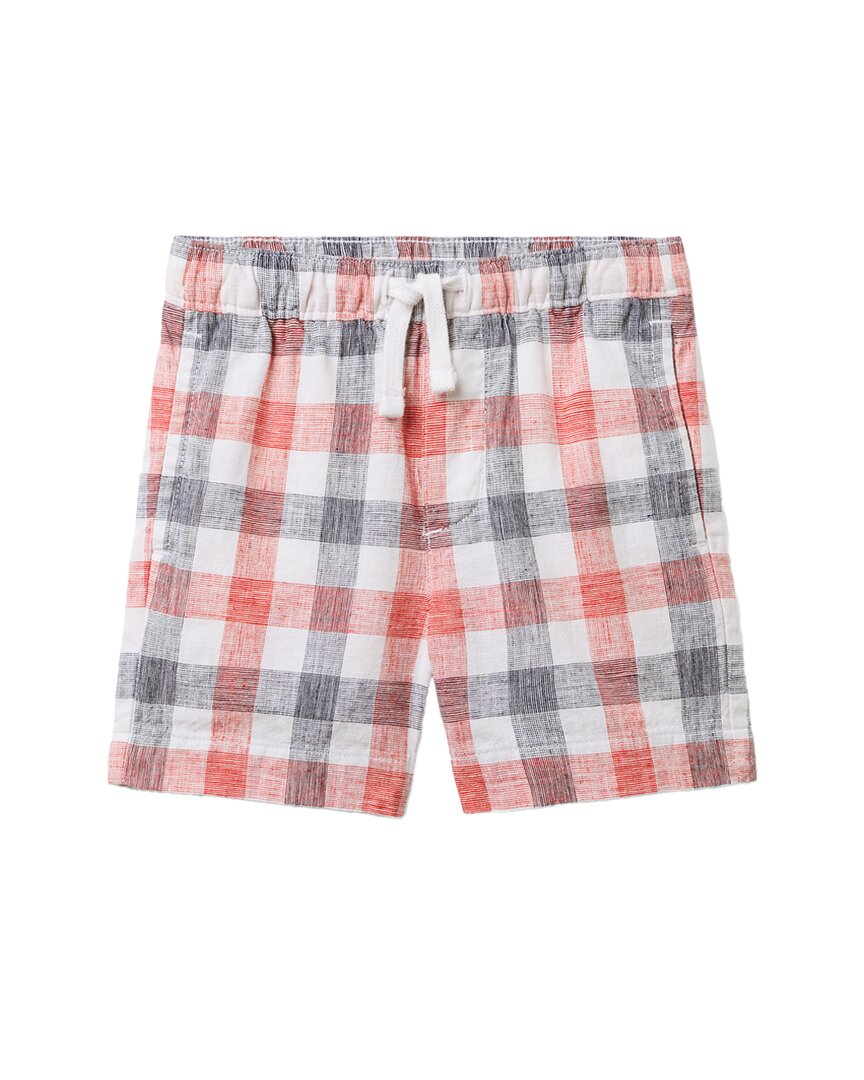 Janie And Jack Gingham Linen-Cotton Pull-On Short Red