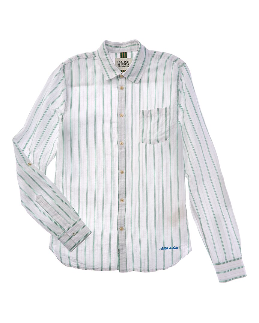 Scotch & Soda Yarn-Dyed Linen-Blend T-Shirt