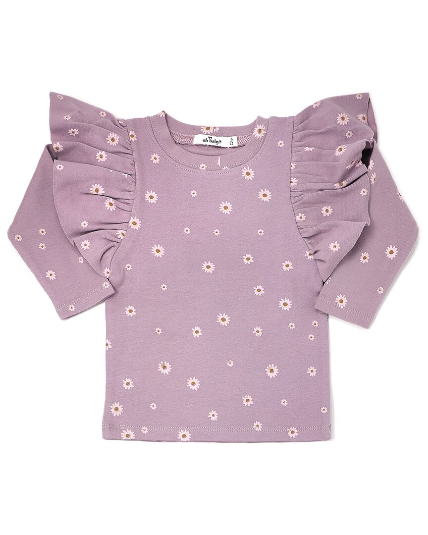 oh baby! Oh Baby! Pink Daisies Butterfly Sleeve Tee