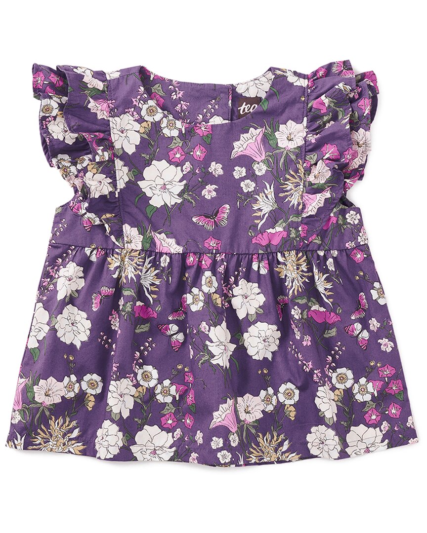 Tea Collection Short Sleeve Woven Ruffle Top