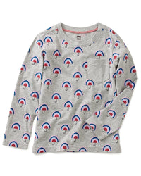 Tea Collection Printed Long-Sleeve Pocket T-Shirt