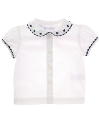 Rachel Riley Bow Embroidered Blouse