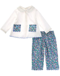 Rachel Riley Winter Blossom Pant & Top Set Multi 2T