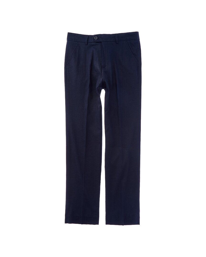 Appaman Stretchy Linen-Blend Suit Pant Blue