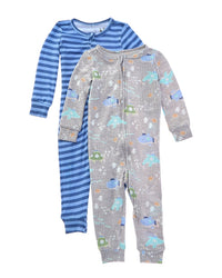 Only Boys 2Pk Soft & Cozy Blanket Sleeper 2T Green