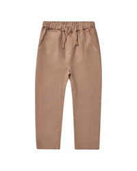 Rylee + Cru Collective Ethan Linen-Blend Trouser Clay