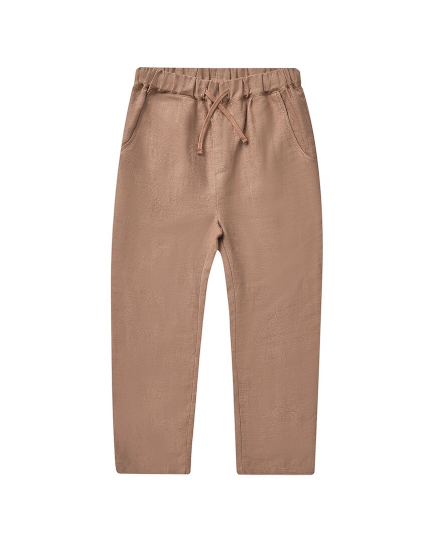 Rylee + Cru Collective Ethan Linen-Blend Trouser Clay