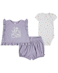 Huggies 3Pc Top, Short, & Romper Set