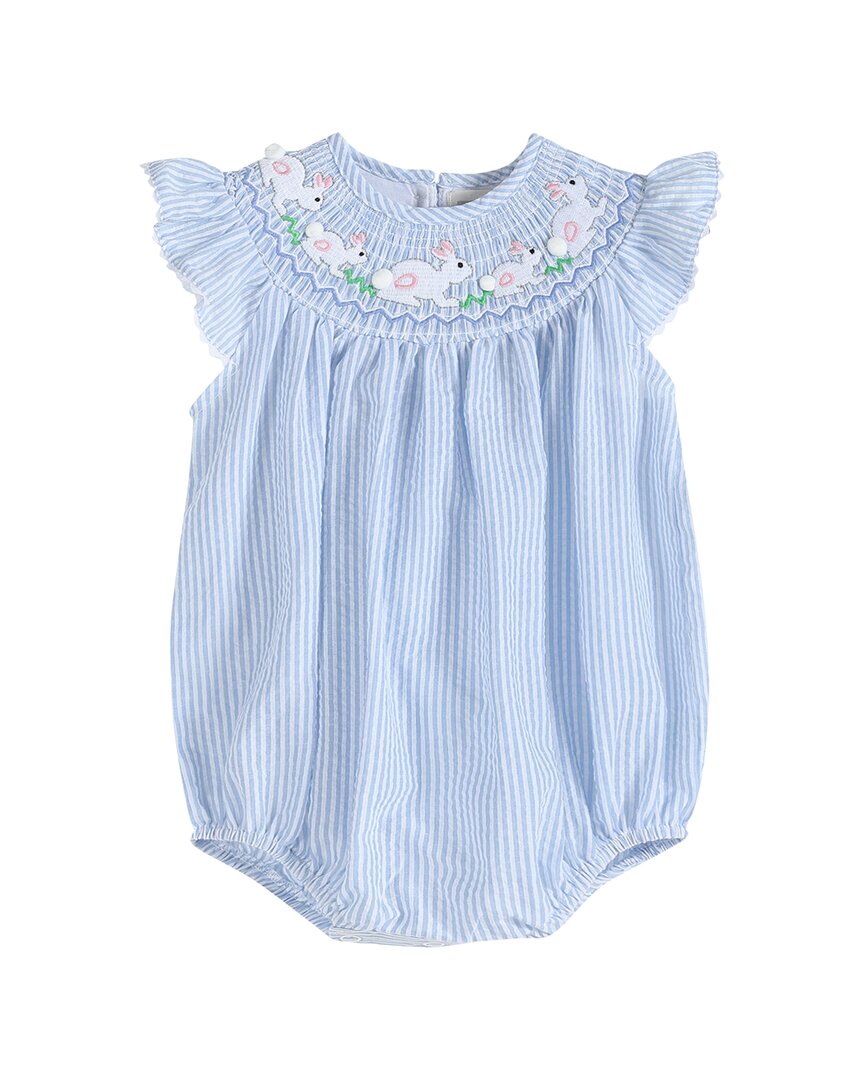 Lil Cactus Seersucker Bunny Smocked Flutter Romper