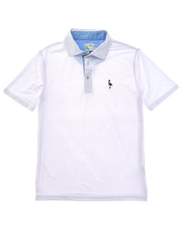 Tailorbyrd Melange Mesh Performance Polo Shirt White