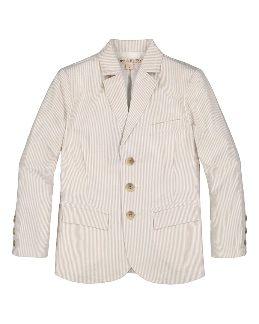 Hope & Henry Seersucker Suit Jacket 2T Brown