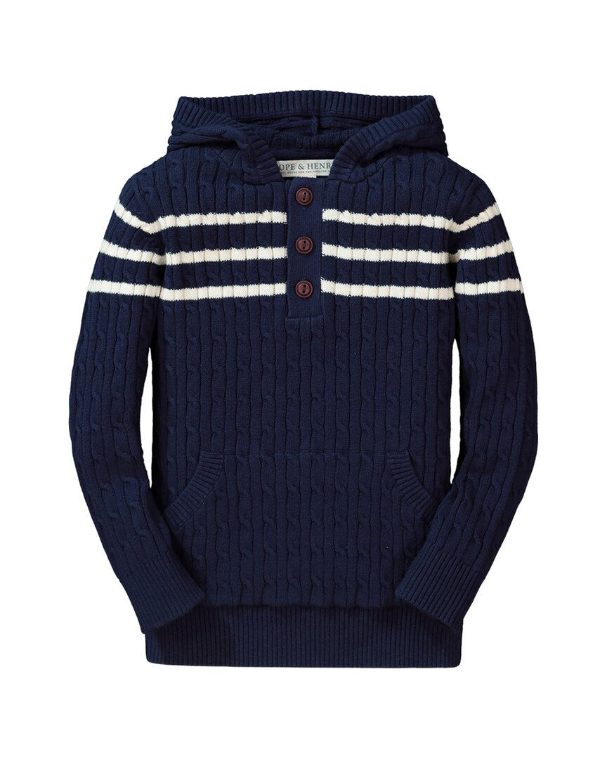 Hope & Henry Hooded Pullover Sweater Blue 6 - 9 M