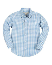 Hope & Henry Stretch Poplin Long Sleeve Shirt Blue