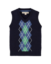Hope & Henry Argyle Sweater Vest 3T Blue