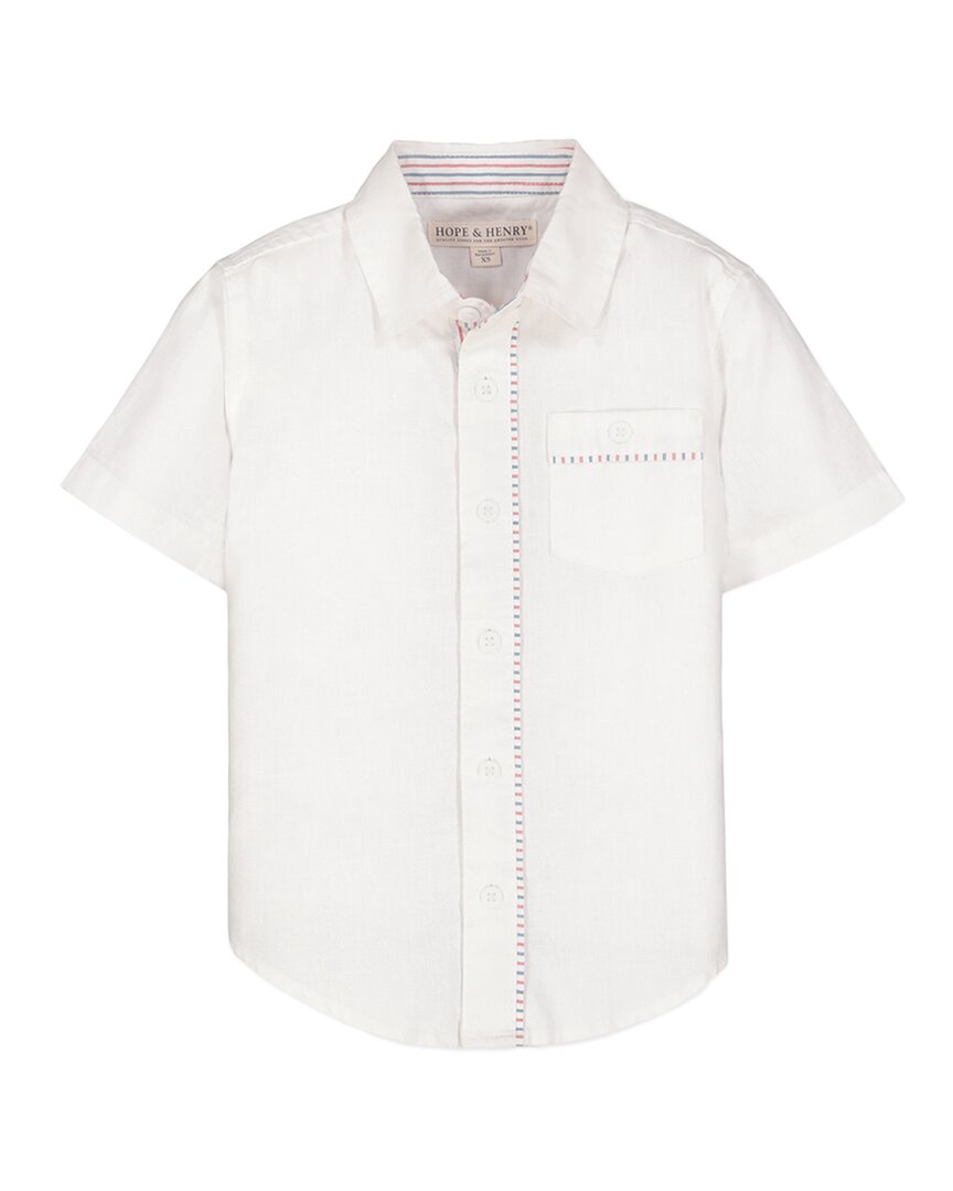 Hope & Henry Linen Short Sleeve Shirt