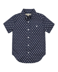 Hope & Henry Button-Down Linen Shirt Blue