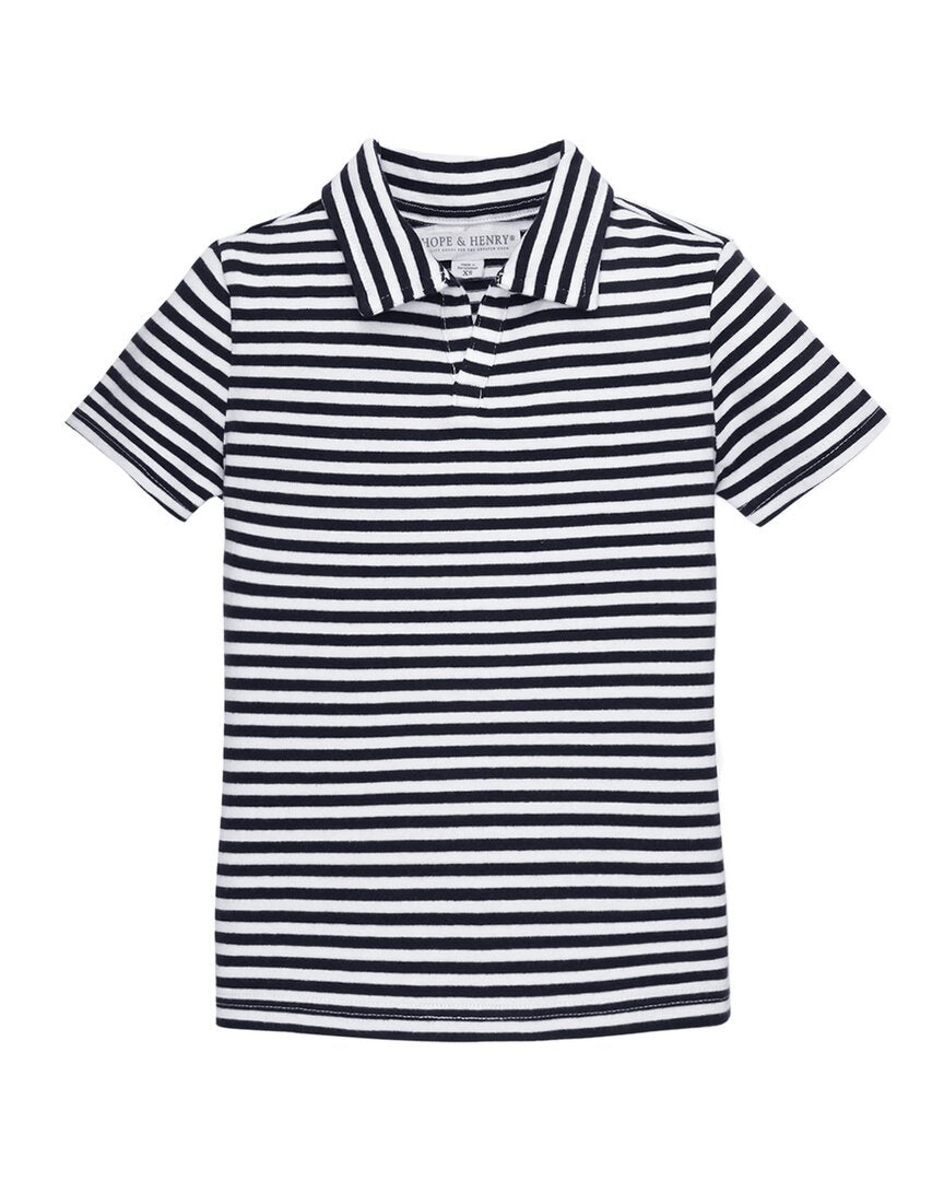 Hope & Henry Collar Knit Shirt Blue