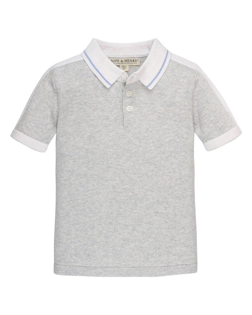 Hope & Henry Shoulder Stripe Sweater Gray 3T