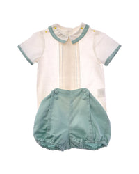 Pepa London Pepa London Baby Boy Celebration Teal Linen-Blend Bloomers