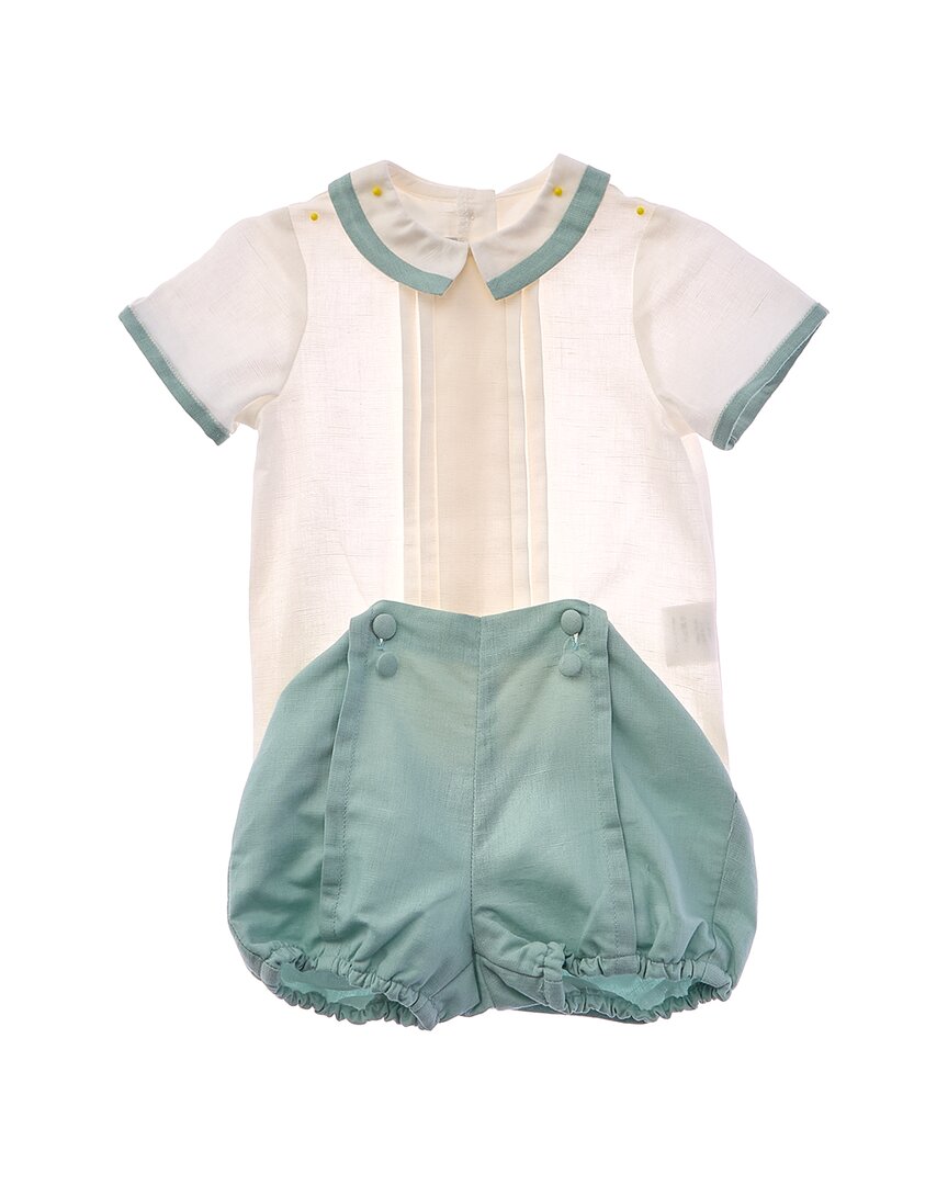 Pepa London Pepa London Baby Boy Celebration Teal Linen-Blend Bloomers