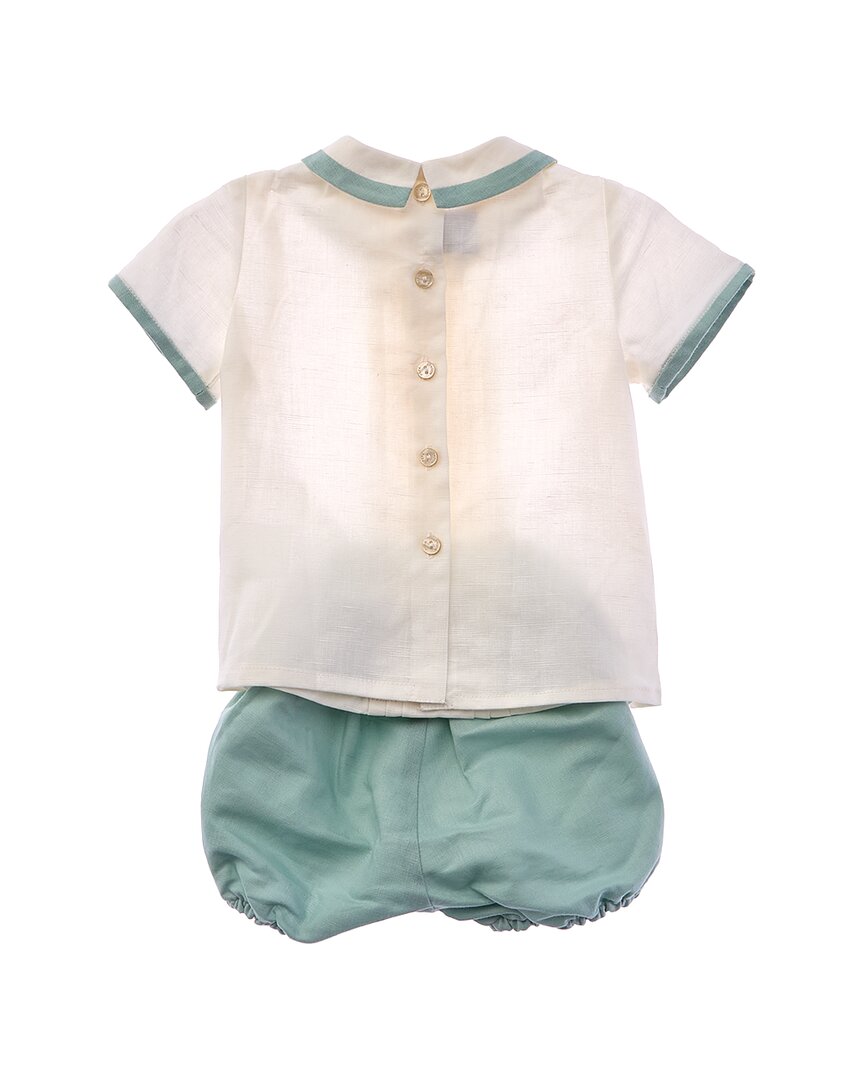 Pepa London Pepa London Baby Boy Celebration Teal Linen-Blend Bloomers