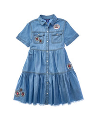 Scotch & Soda Lightweight Denim Dress 12 (Big Girl M) Blue