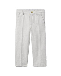 Janie And Jack Linen-Blend Dress Pant Grey Multi