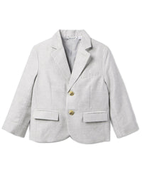 Janie And Jack Linen-Blend Blazer Grey Multi One Size Fits All