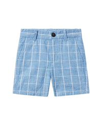 Janie And Jack Linen-Blend Tattersall Short Multi 4T