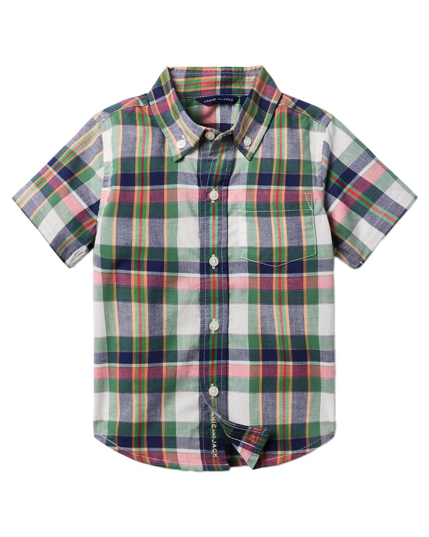 Janie And Jack Plaid Madras Top Multi Color