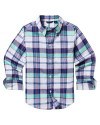 Janie And Jack Madras Plaid Top Purple