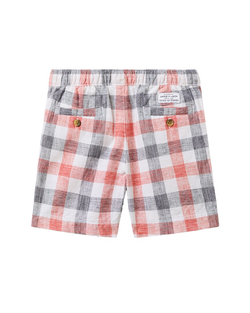 Janie And Jack Linen-Blend Gingham Short