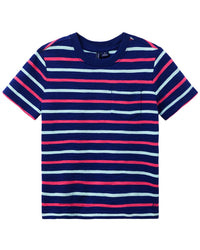 Janie And Jack Slub Stripe Pocket Tee Blue