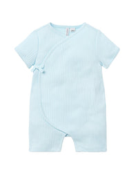 Janie And Jack Rib Kimono Romper Blue