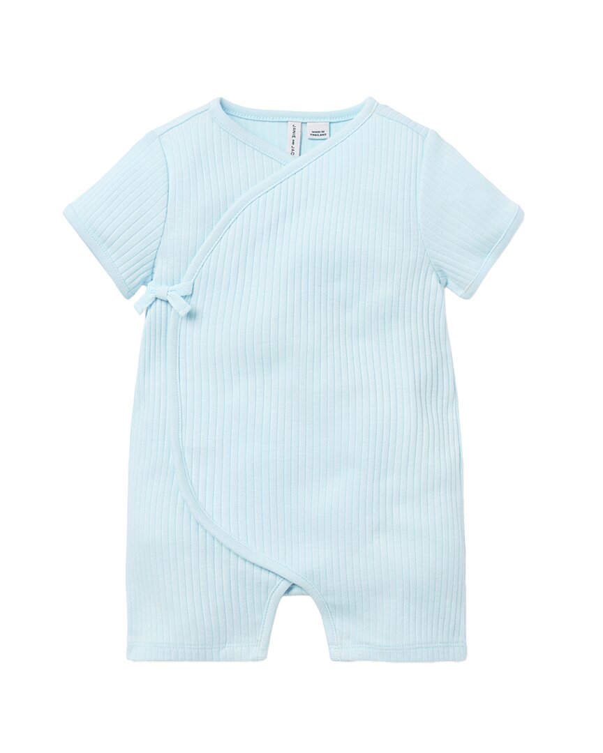 Janie And Jack Rib Kimono Romper Blue