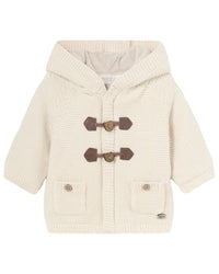 Mayoral Hooded Knit Cardigan Beige