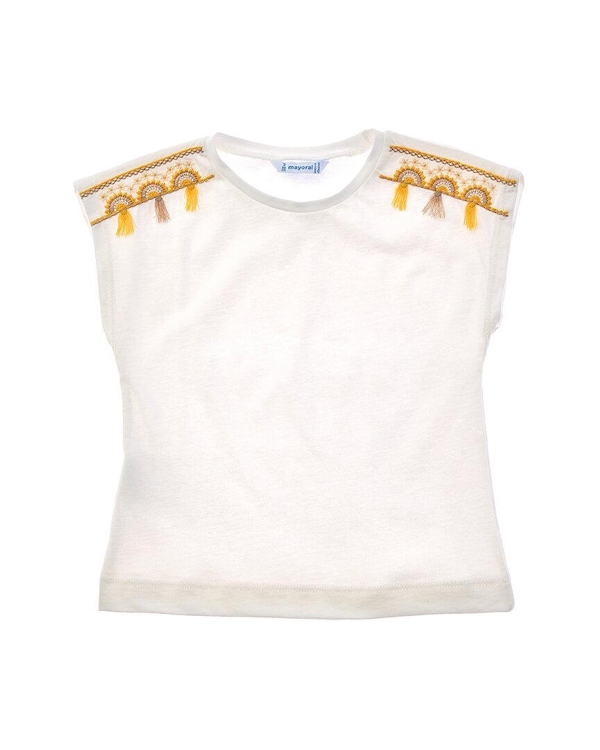 Mayoral Tassel Embroidered Tee