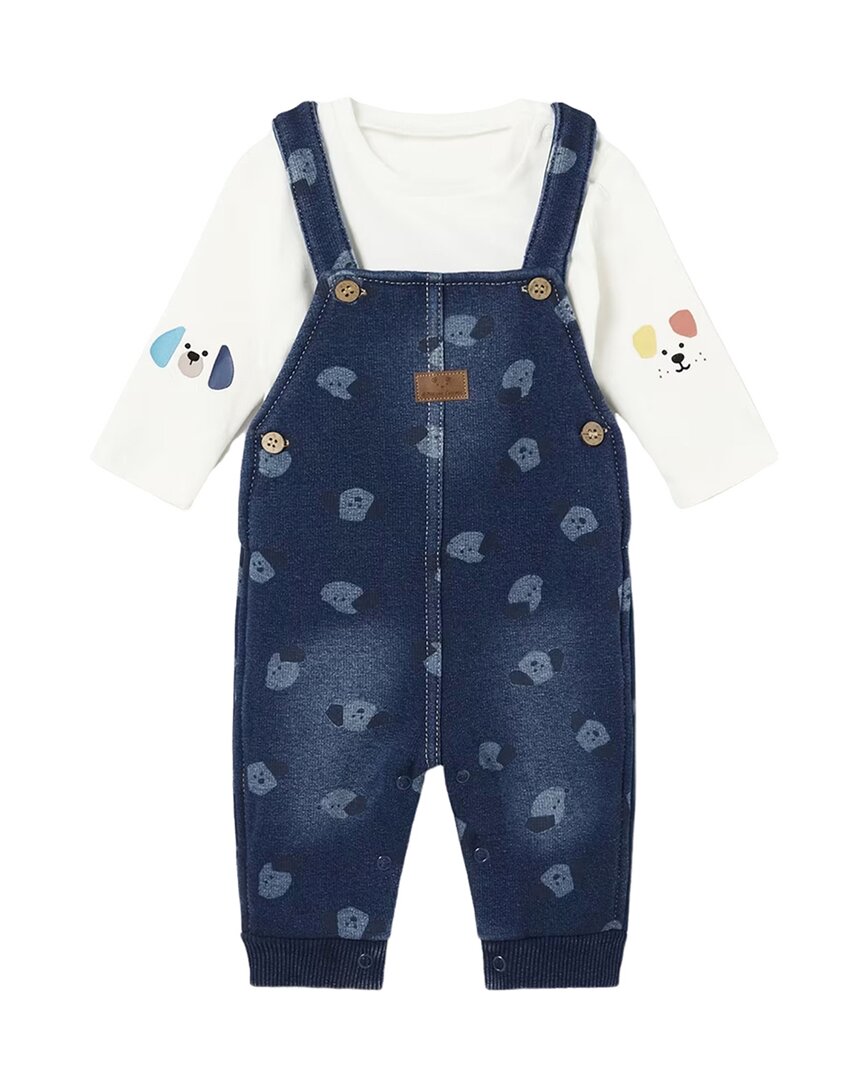 Mayoral Denim Bear Overalls Outfit Blue 3 - 6 M