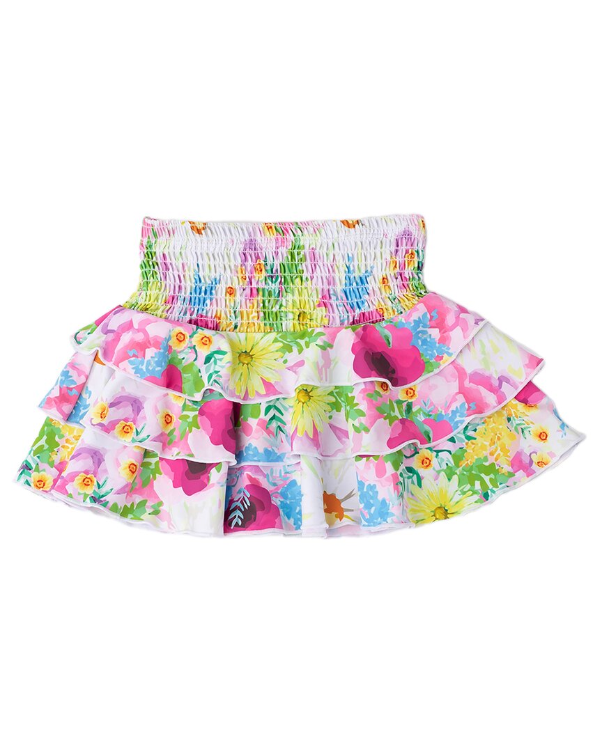 Shade Critters Watercolor Floral Smocked Skirt