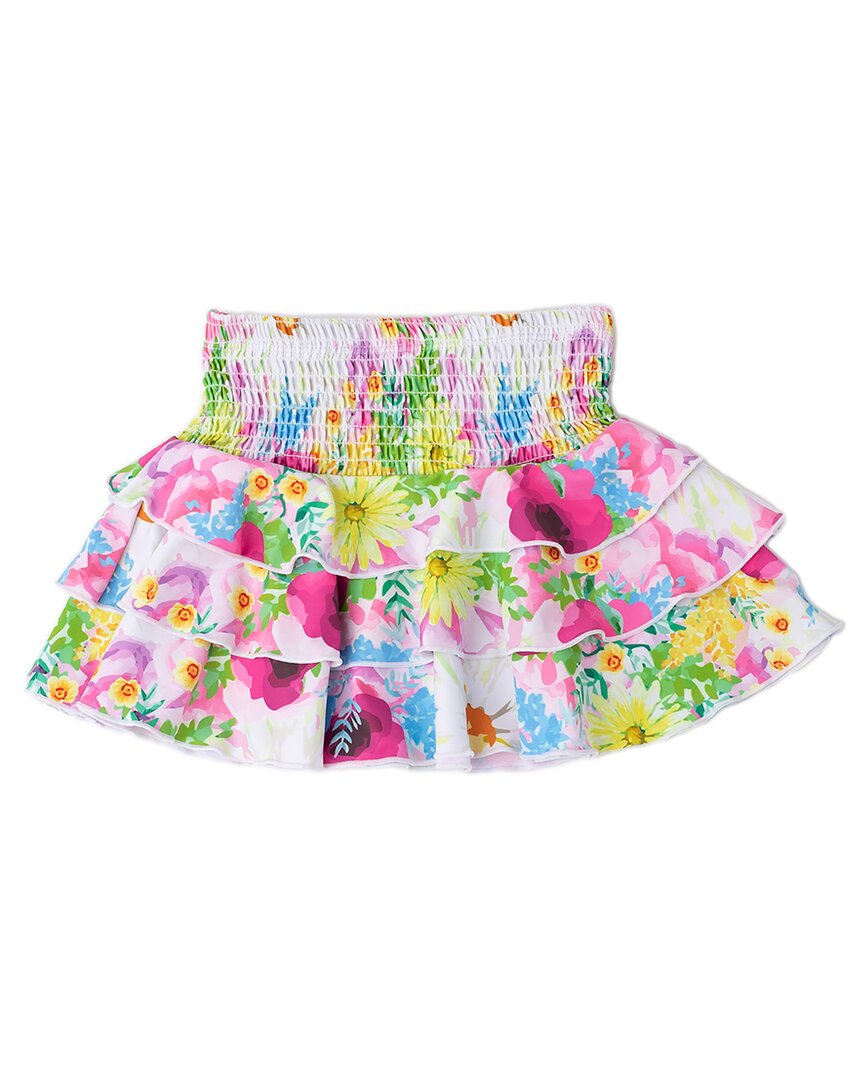 Shade Critters Watercolor Floral Smocked Skirt